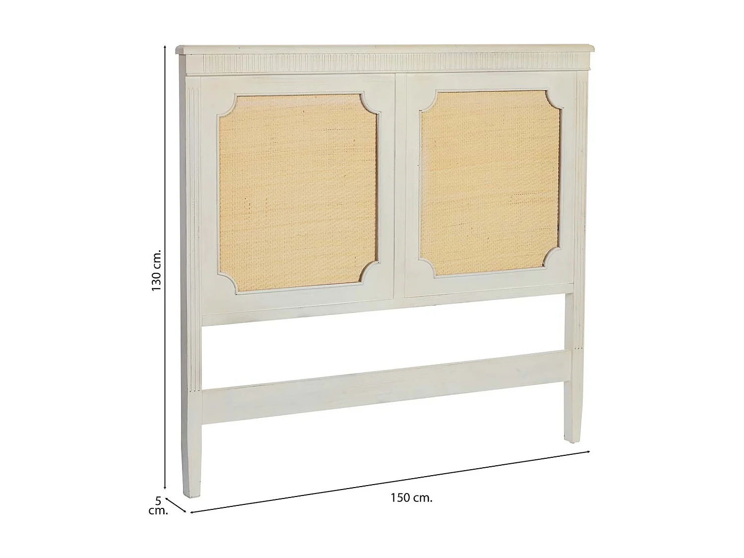 Tête de lit à lattes en bois, 150x5x130 cm