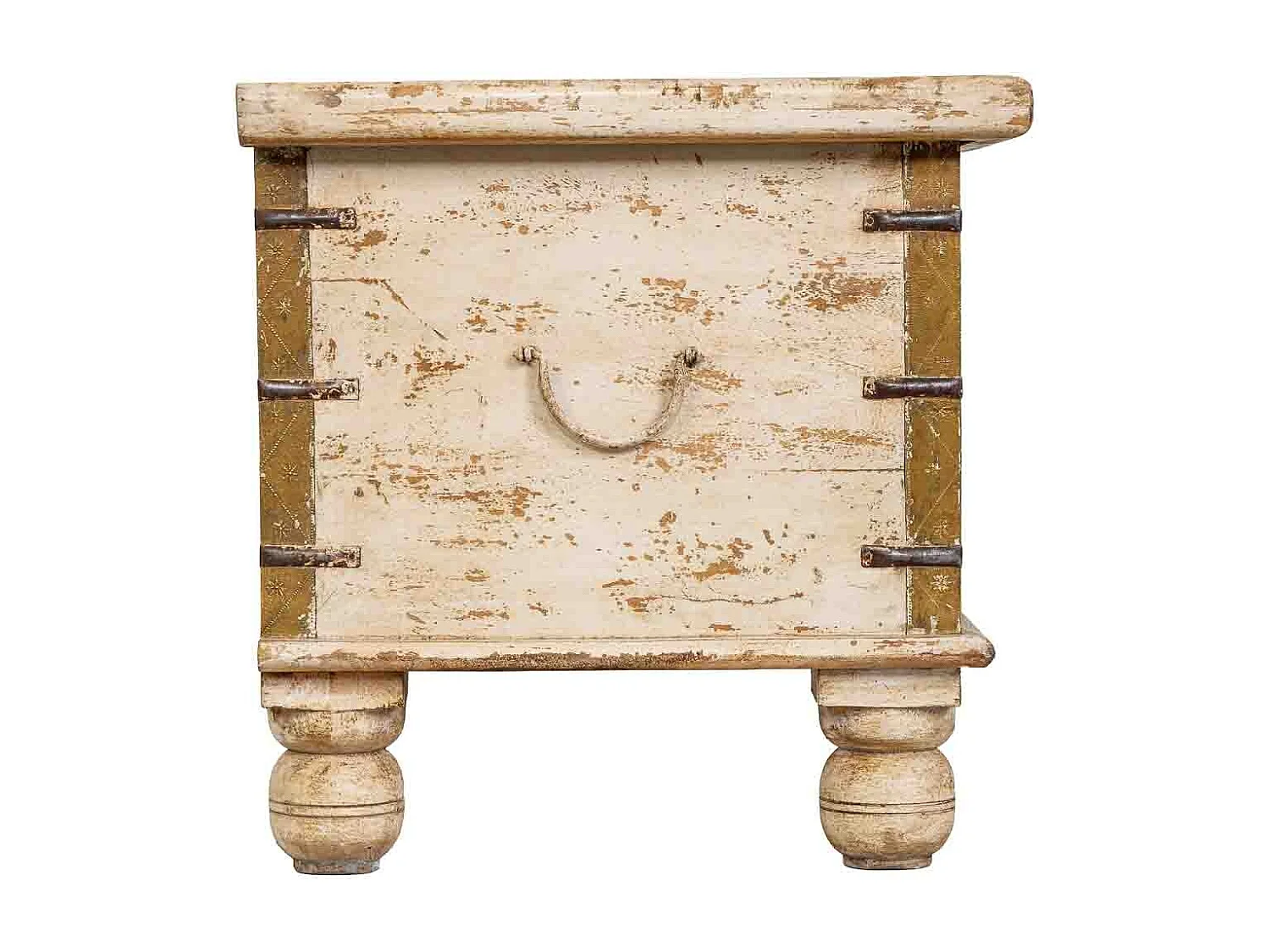 Coffre en bois beige fait main, 150 x 45 x 45 cm (hauteur)