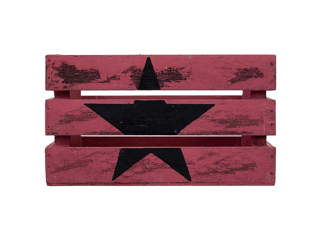 Cassetto in legno rosso 18x12x10h cm