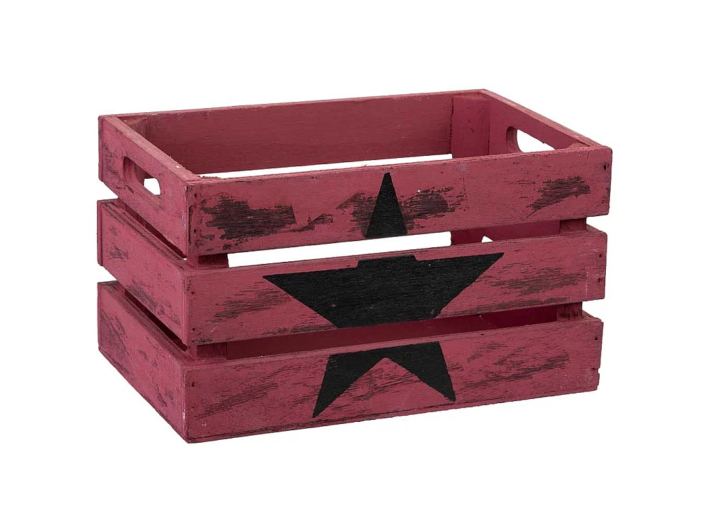 Cassetto in legno rosso 18x12x10h cm