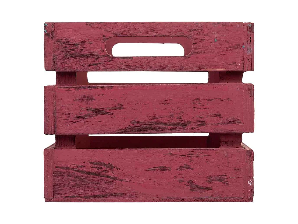 Cassetto in legno rosso 18x12x10h cm
