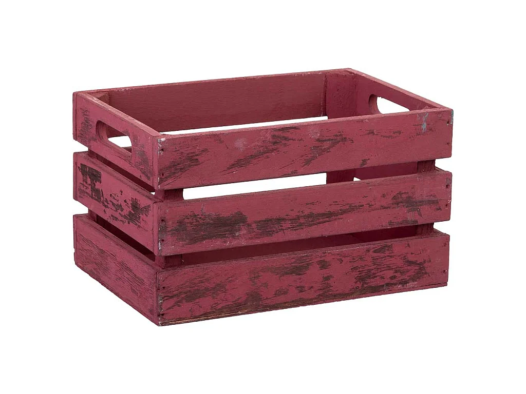 Cassetto in legno rosso 18x12x10h cm