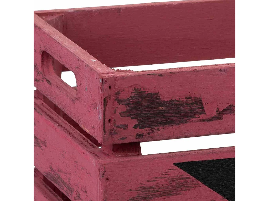 Cassetto in legno rosso 18x12x10h cm