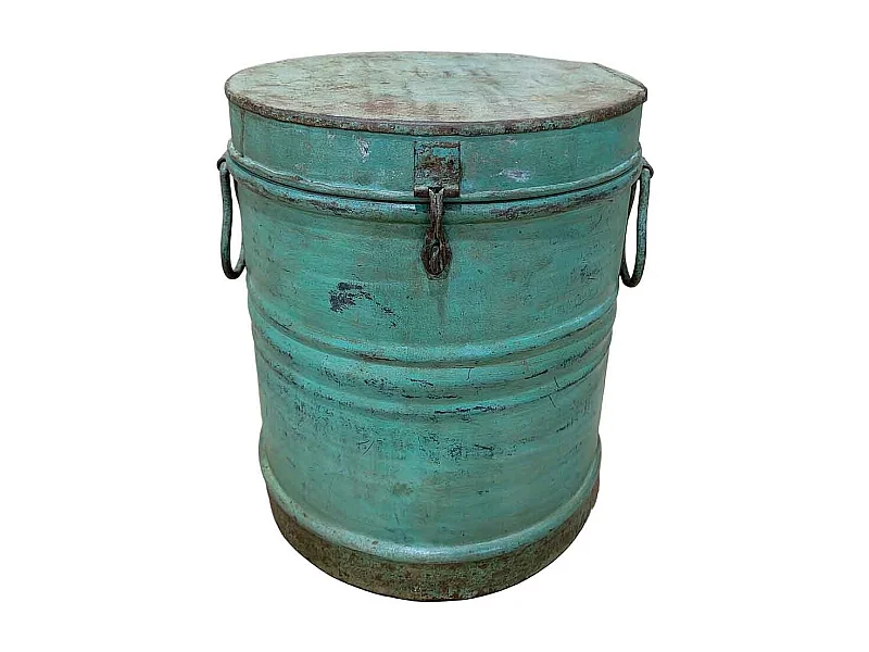 Malle en métal fabriquée à la main 29x29x41h cm