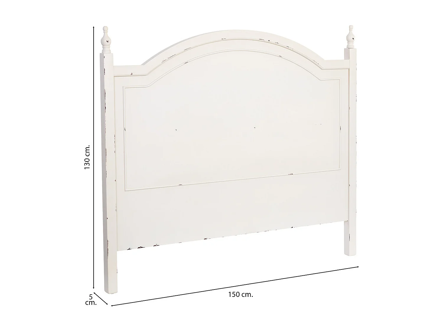 Tête de lit en bois blanc, 150x5x130 cm
