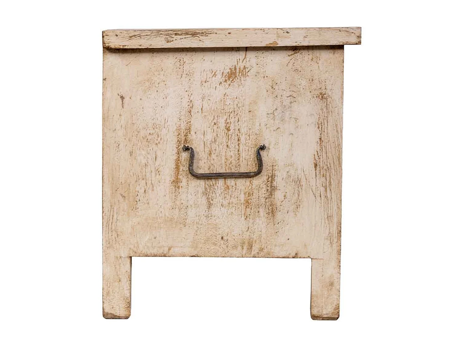 Coffre en bois beige sculpté à la main 100x40x46 cm (hauteur)