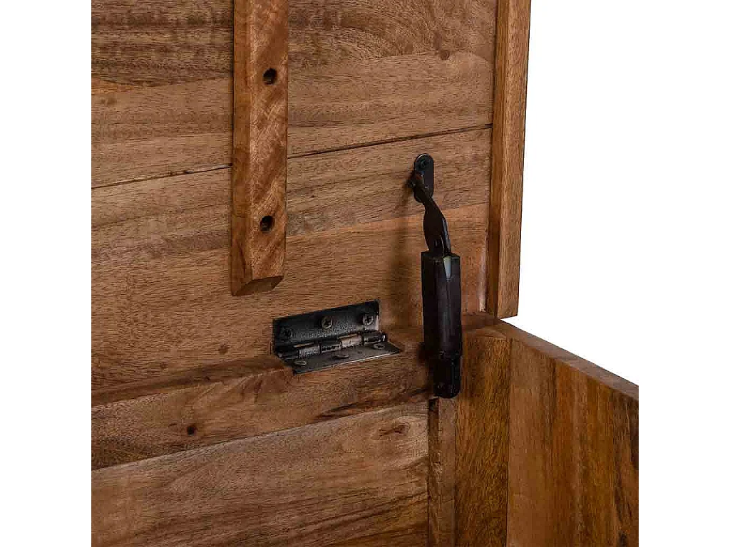 Coffre en bois beige sculpté à la main 100x40x46 cm (hauteur)