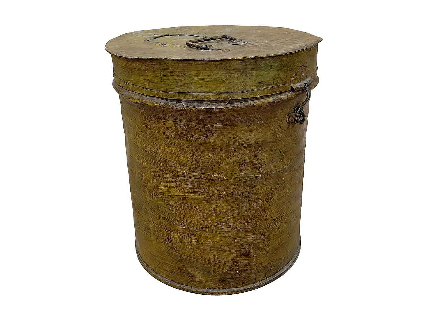 Bidón de metal acabado artesanal 29x29x41h cm