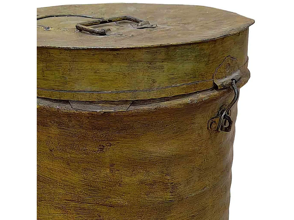 Bidón de metal acabado artesanal 29x29x41h cm