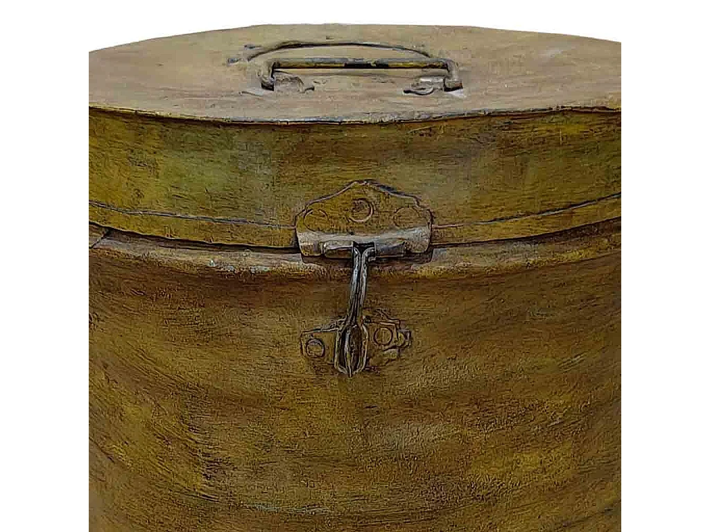 Bidón de metal acabado artesanal 29x29x41h cm