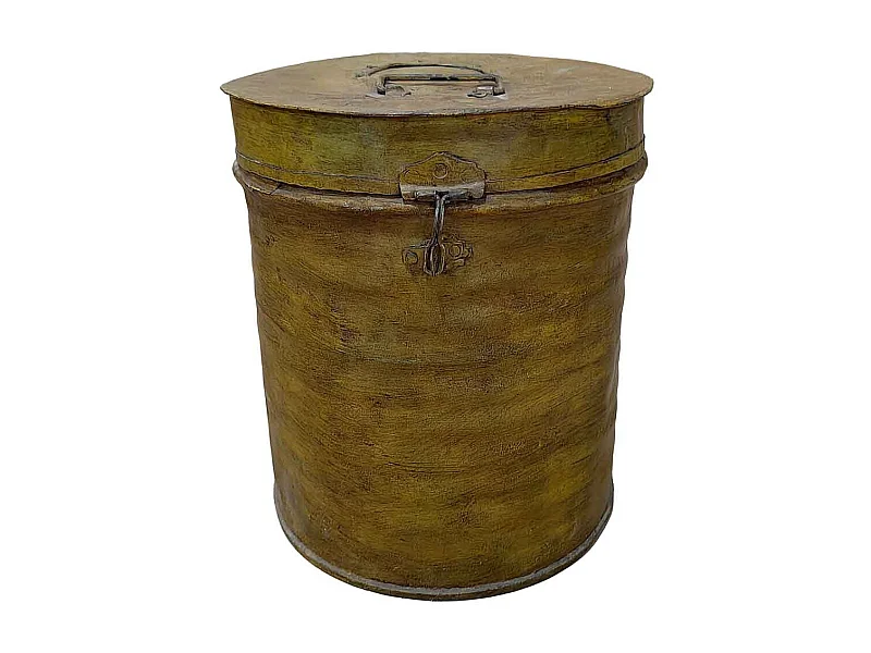 Malle en métal fabriquée à la main 29x29x41h cm