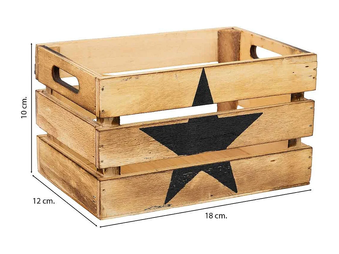 Cajon de madera marrón 18x12x10h cm