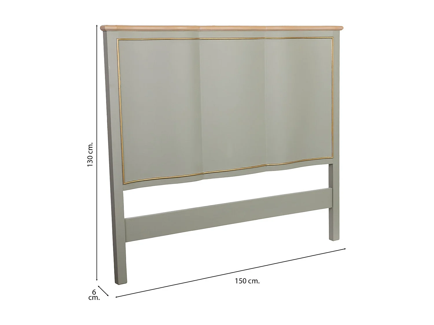 Testiera in legno 150x6x130h cm