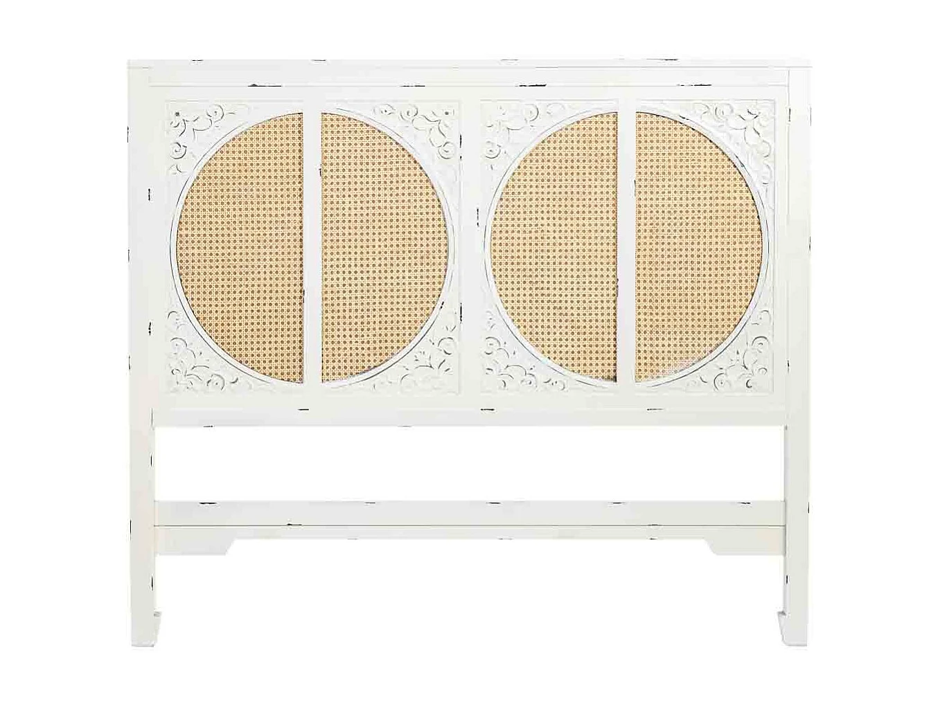 Tête de lit en bois blanc à lattes 150x5x130 cm