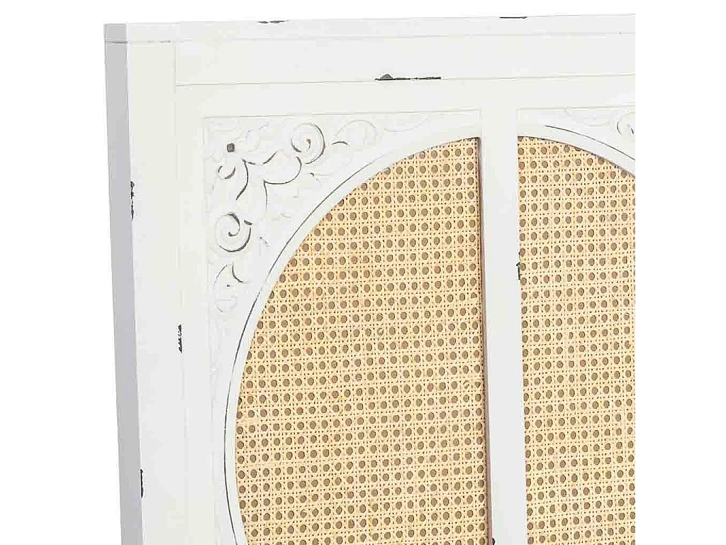 Tête de lit en bois blanc à lattes 150x5x130 cm