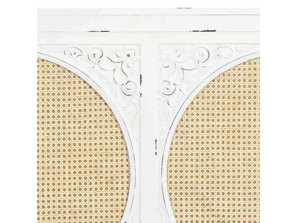 Tête de lit en bois blanc à lattes 150x5x130 cm