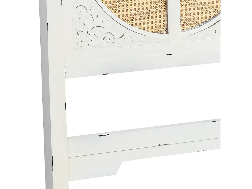 Cabeceira de cama em madeira branca com ripas 150x5x130 cm