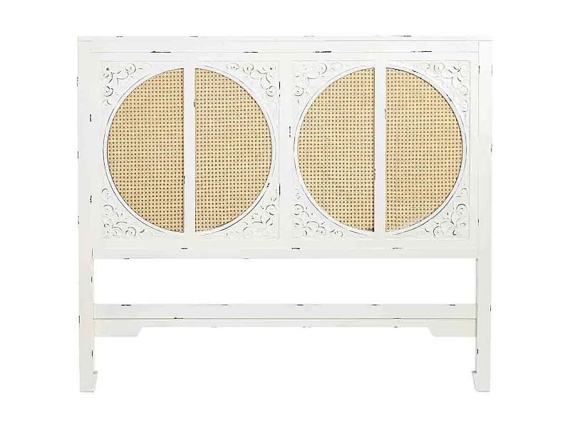 Tête de lit en bois blanc à lattes 150x5x130 cm