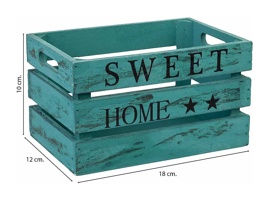 Tiroir en bois bleu 18 x 12 x 10 cm hauteur