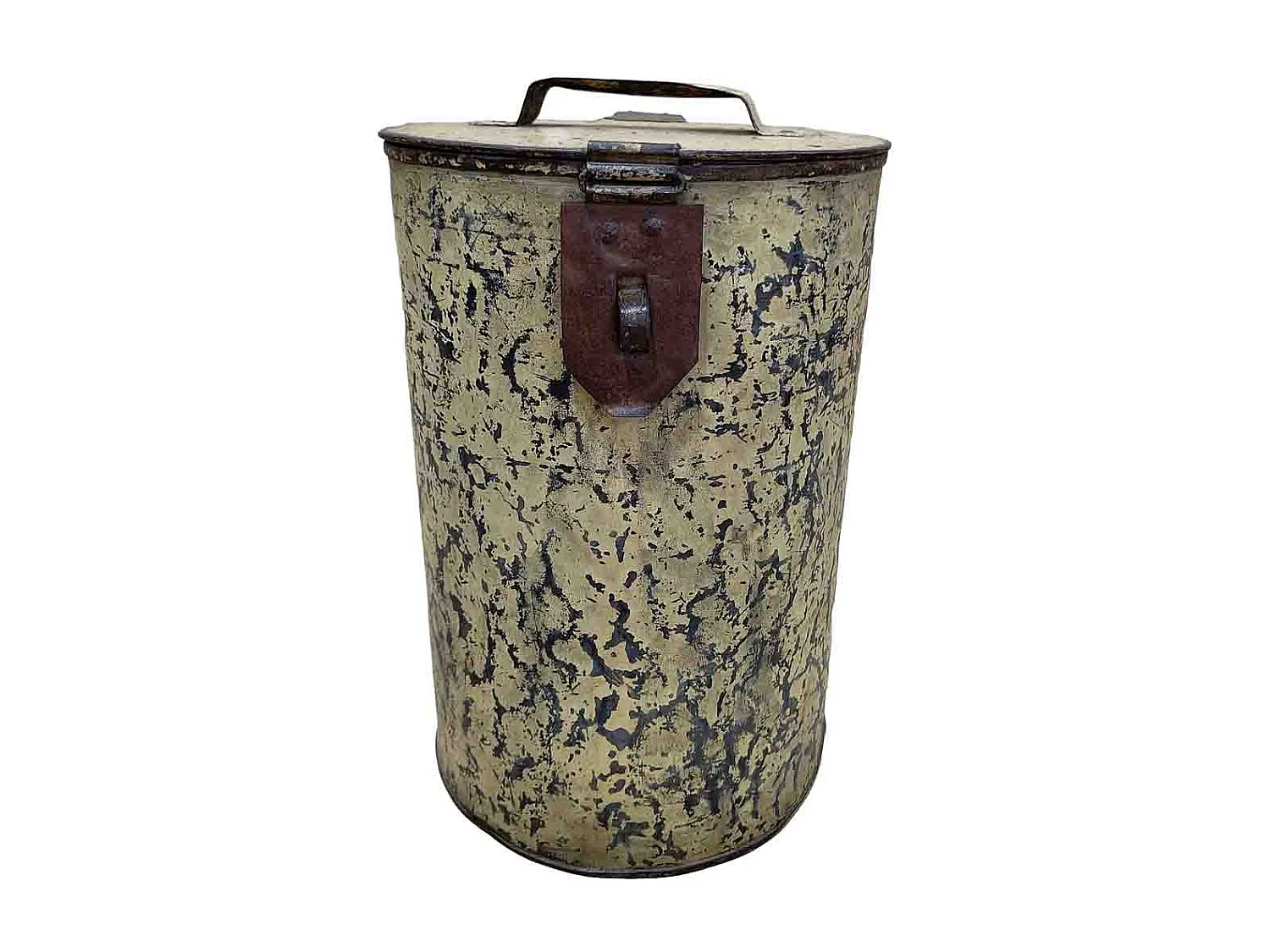 Bidón de metal acabado artesanal 29x29x41h cm