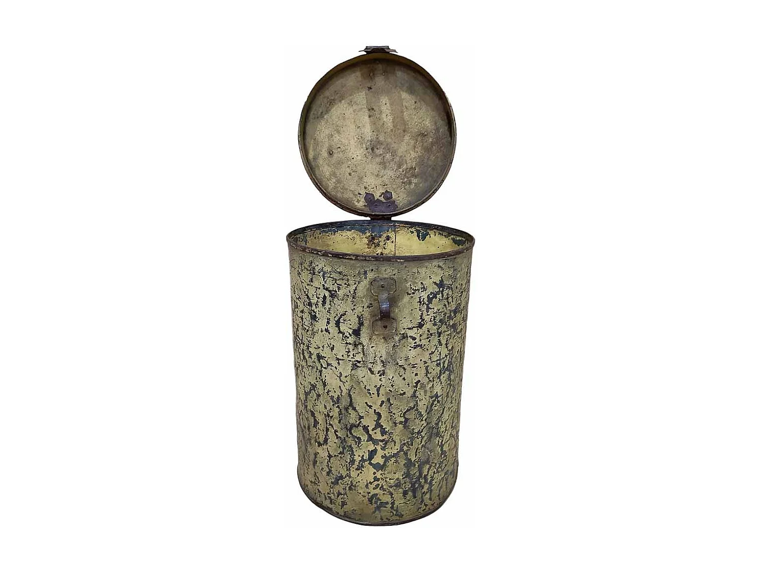 Bidón de metal acabado artesanal 29x29x41h cm