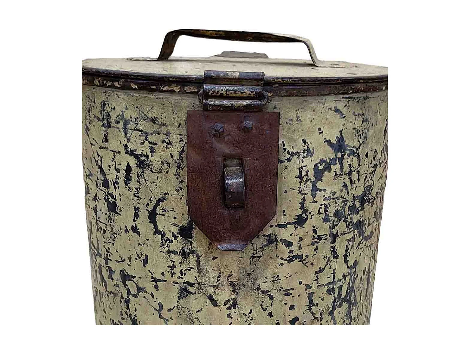 Bidón de metal acabado artesanal 29x29x41h cm