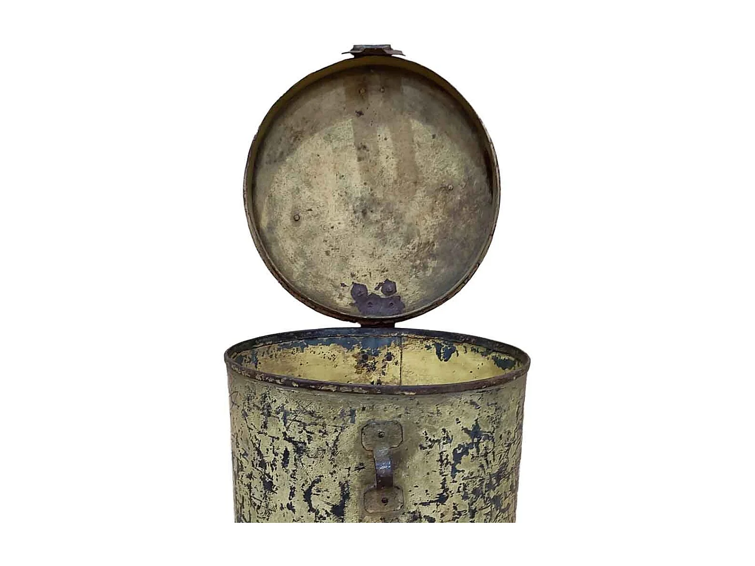 Bidón de metal acabado artesanal 29x29x41h cm