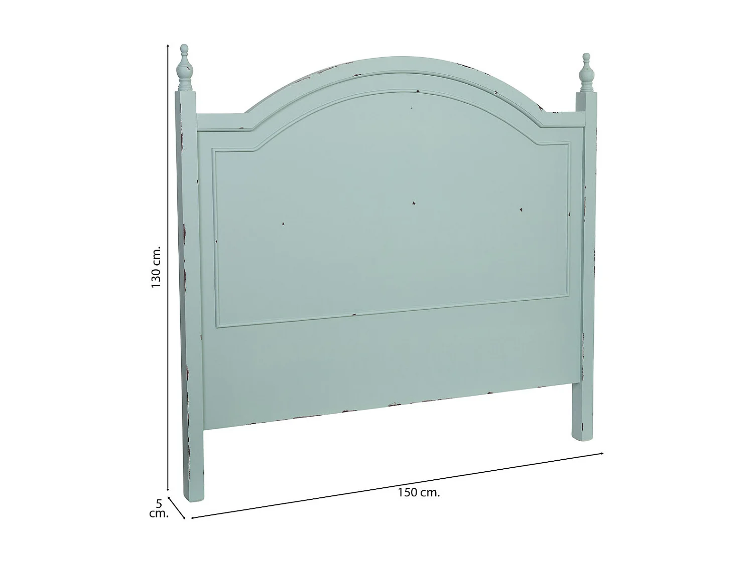 Cabezal de cama de madera verde150x5x130h cm