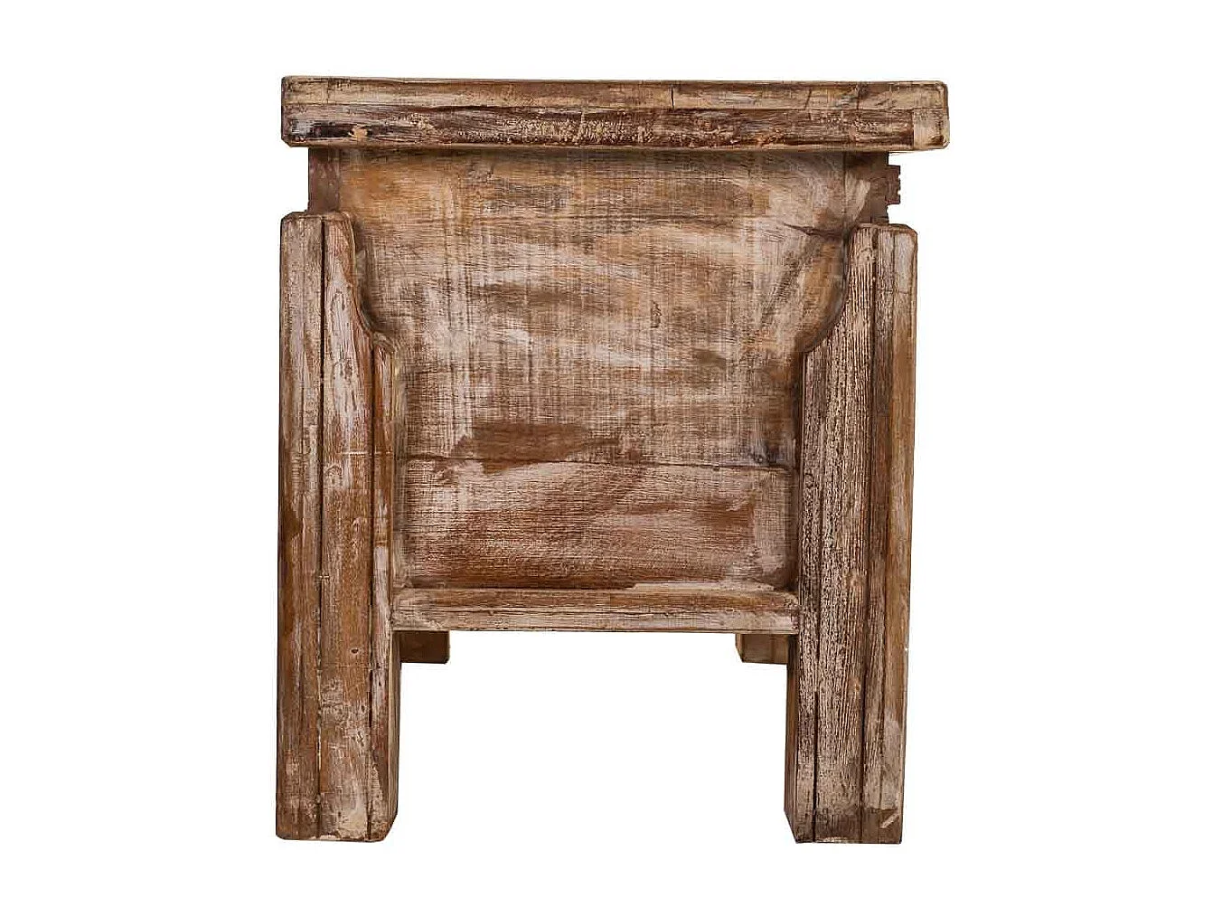 Coffre en bois brun avec finition artisanale 61 x 39 x 46 cm (h)