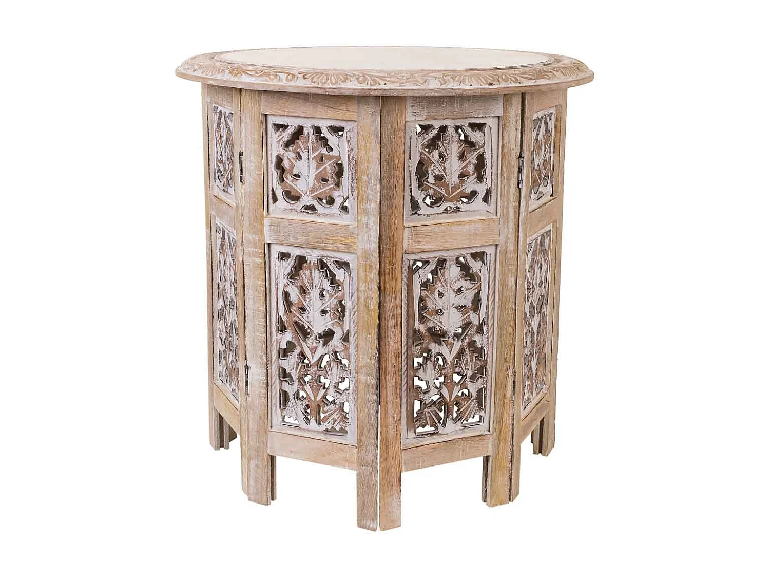 Table basse naturelle artisanale en bois 45 x 45 x 45 cm (h)