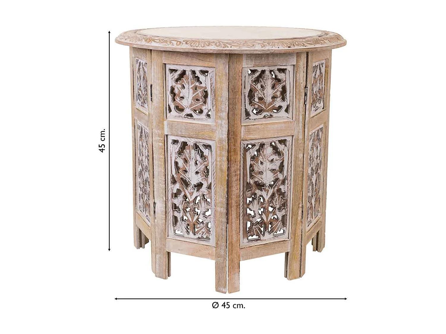 Table basse naturelle artisanale en bois 45 x 45 x 45 cm (h)