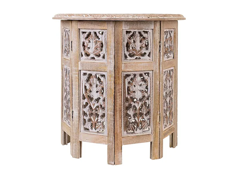 Table basse naturelle artisanale en bois 45 x 45 x 45 cm (h)