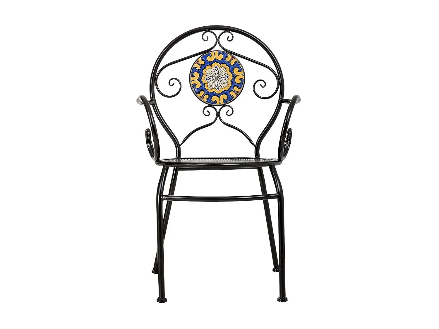 Sillón de forja negro 58x42x88h cm