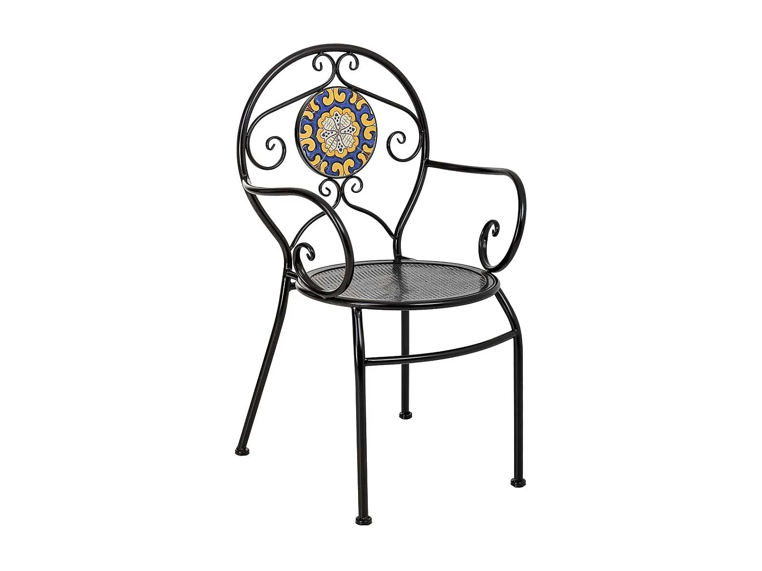 Sillón de forja negro 58x42x88h cm