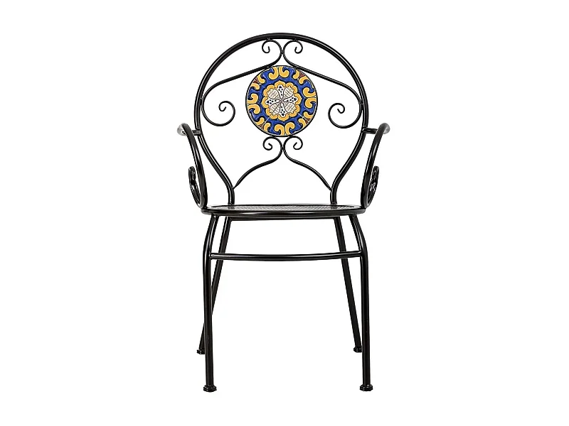 Sillón de forja negro 58x42x88h cm