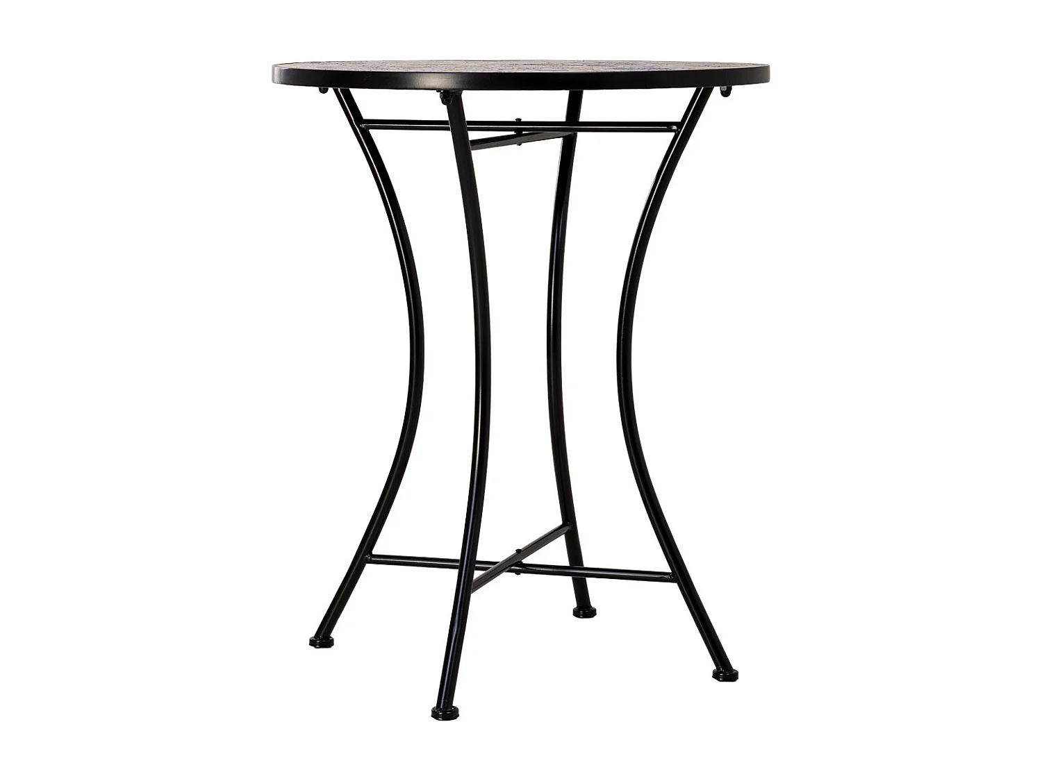 Table et 2 chaises, métal multicolore, 60 x 60 x 75 cm, 38 x 46 x 90 cm