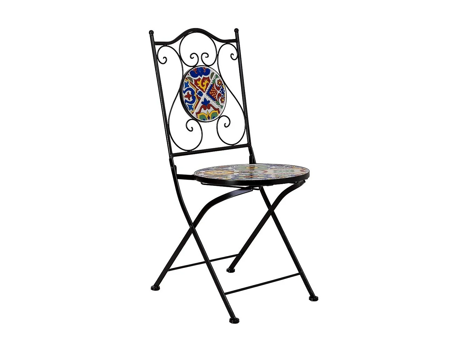 Tisch und 2 Stühle, Blau Metall, 60 x 60 x 75 cm (H), 38 x 46 x 90 cm