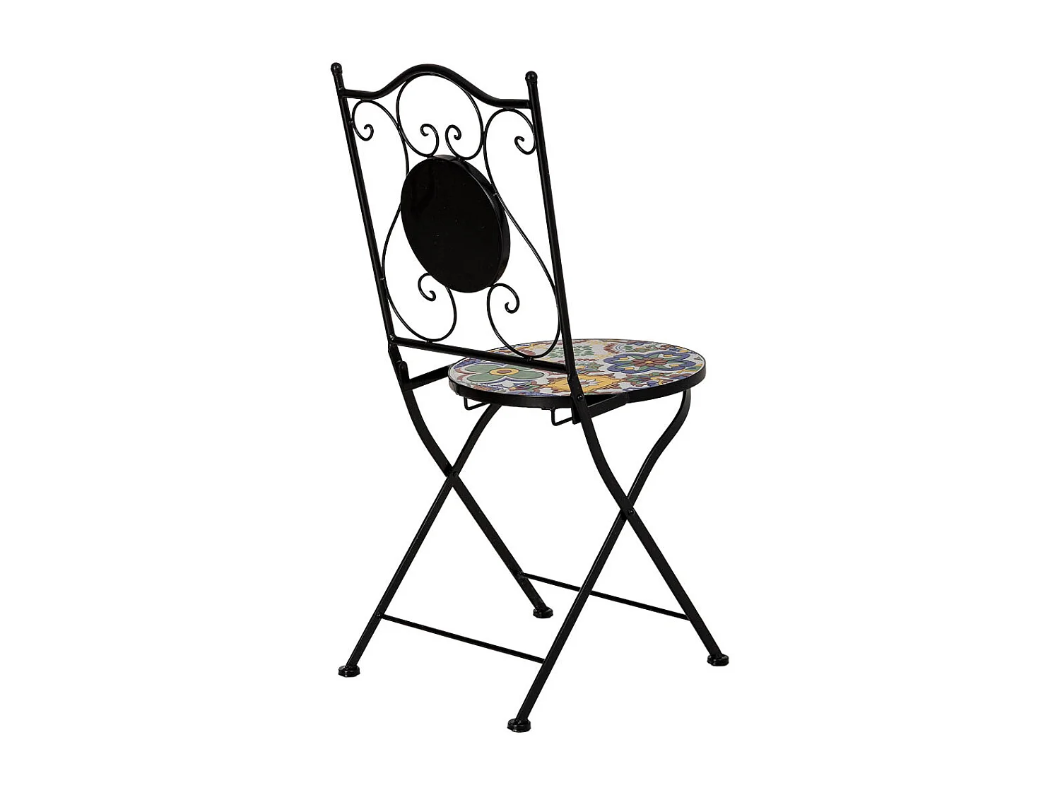 Tisch und 2 Stühle, Blau Metall, 60 x 60 x 75 cm (H), 38 x 46 x 90 cm