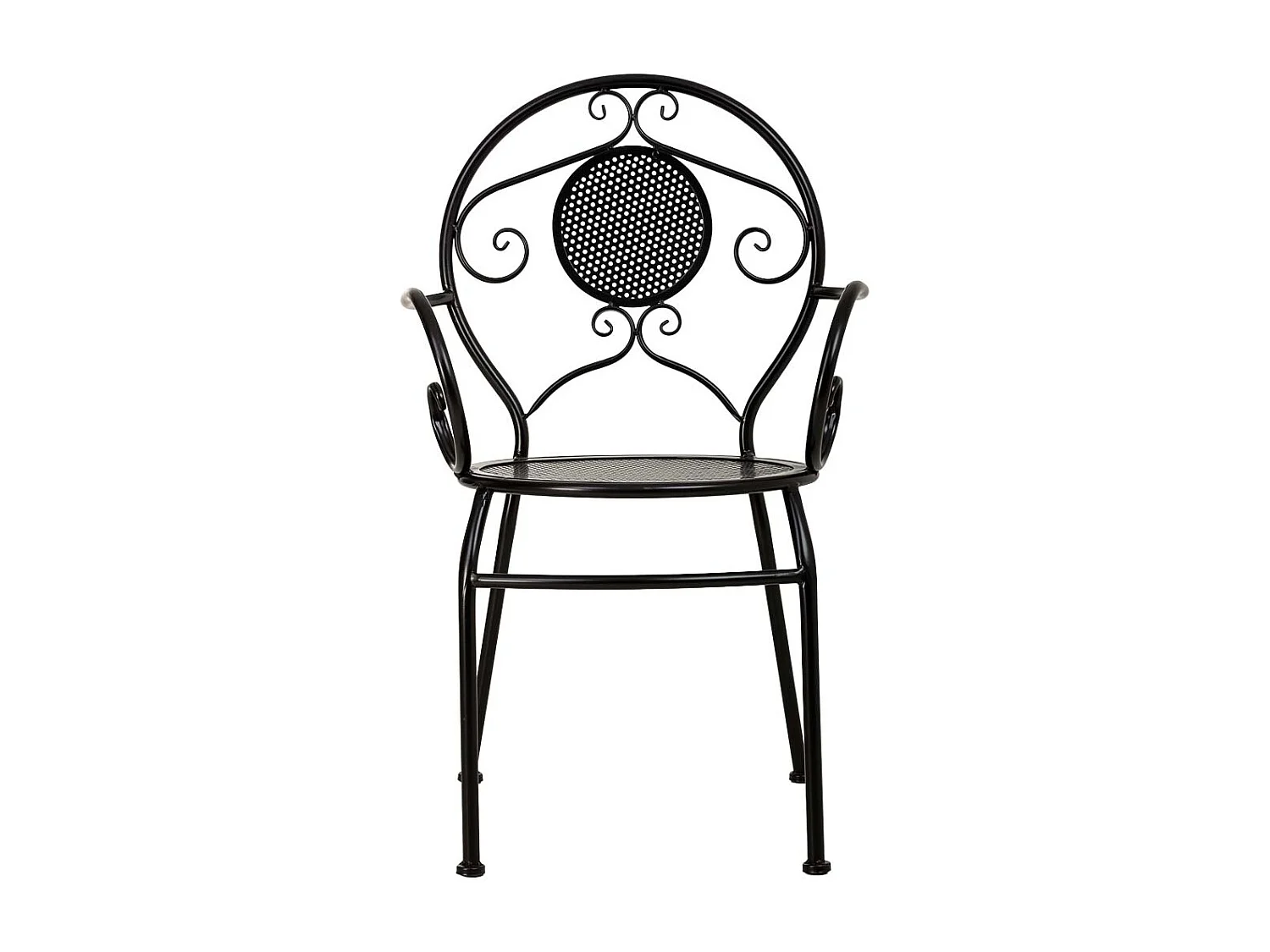 Sillón de forja negro 58x42x88h cm