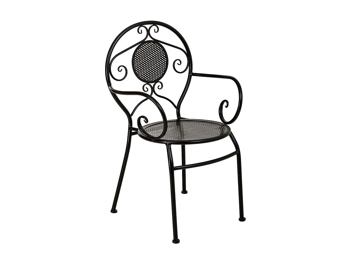 Sillón de forja negro 58x42x88h cm