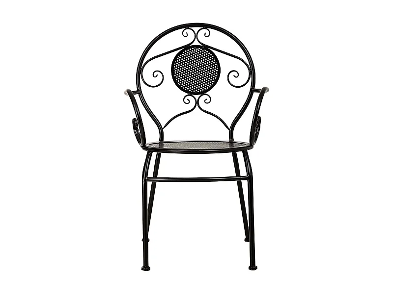 Sillón de forja negro 58x42x88h cm