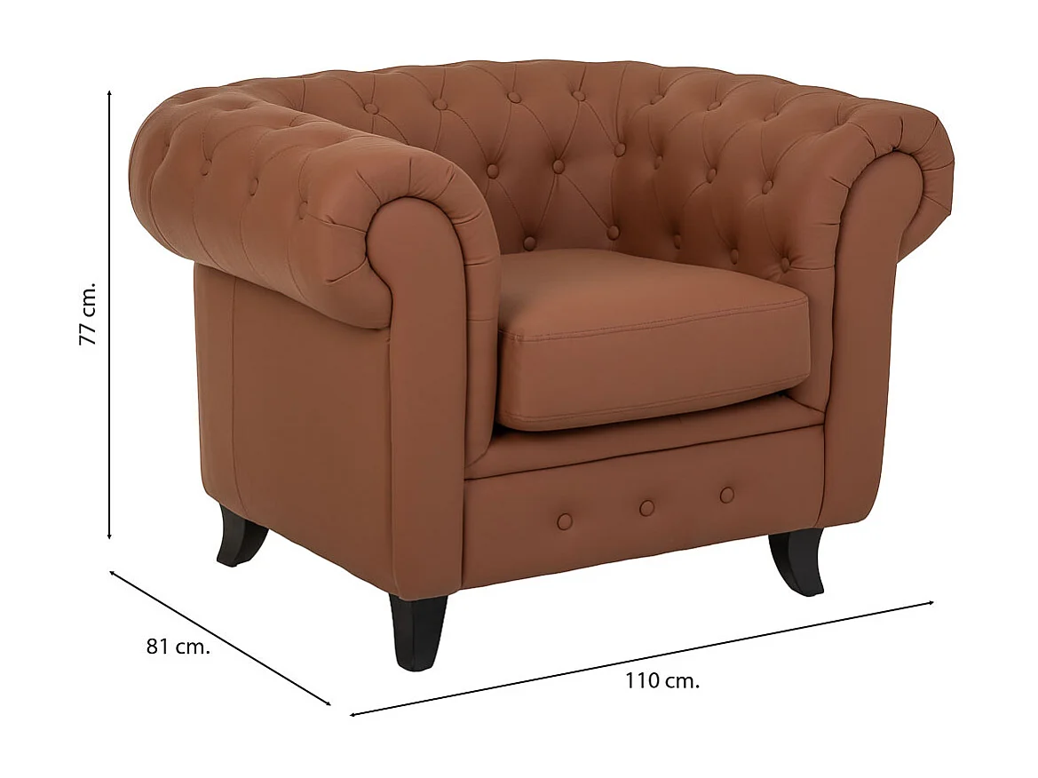 Fauteuil en mousse moka 110x81x77 cm