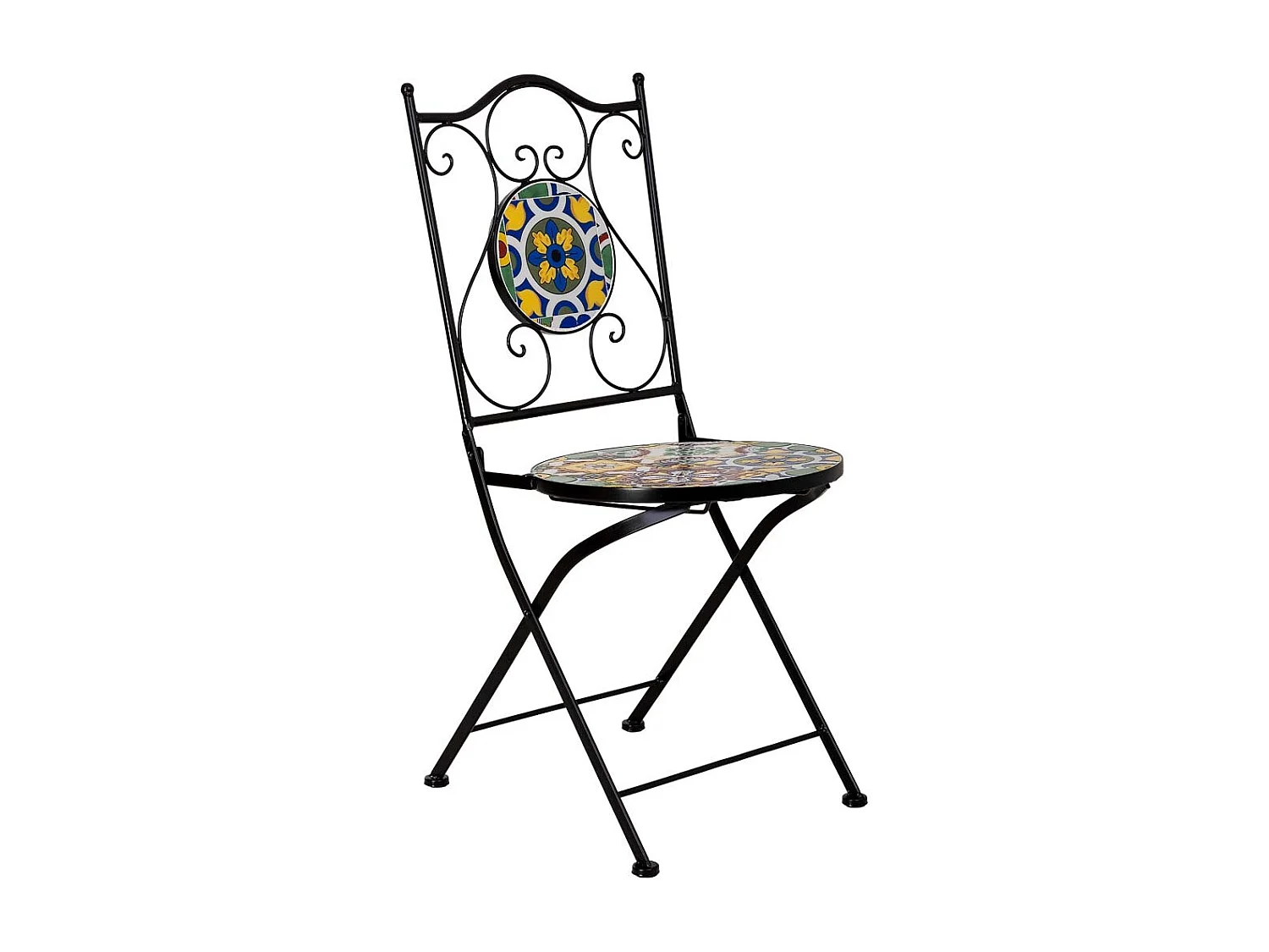 Tisch und 2 Stühle, Gelb Metall, 60 x 60 x 75 cm (H), 38 x 46 x 90 cm