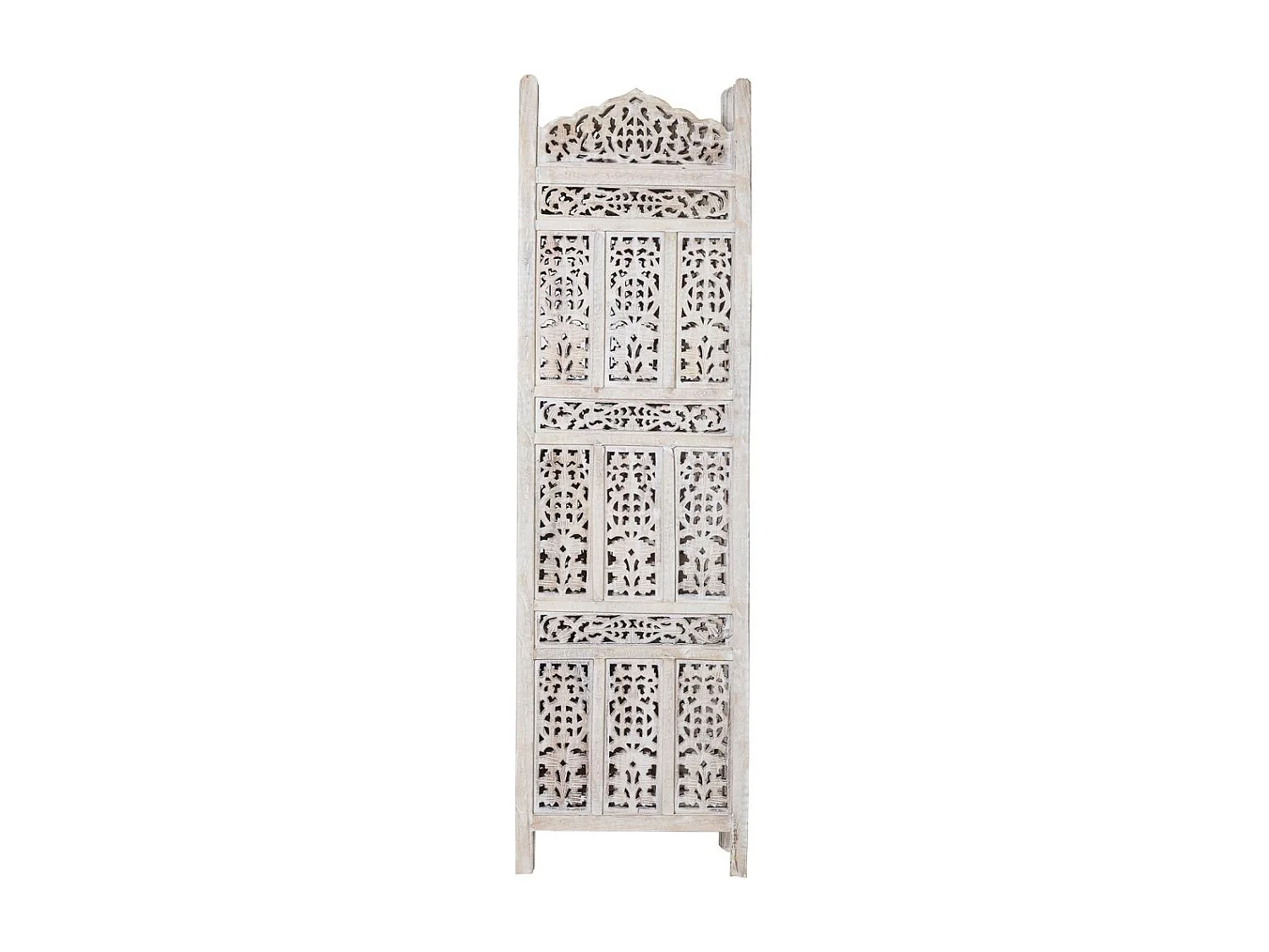 Paravent blanc artisanal en bois 50x4x2,5x180 cm (h)