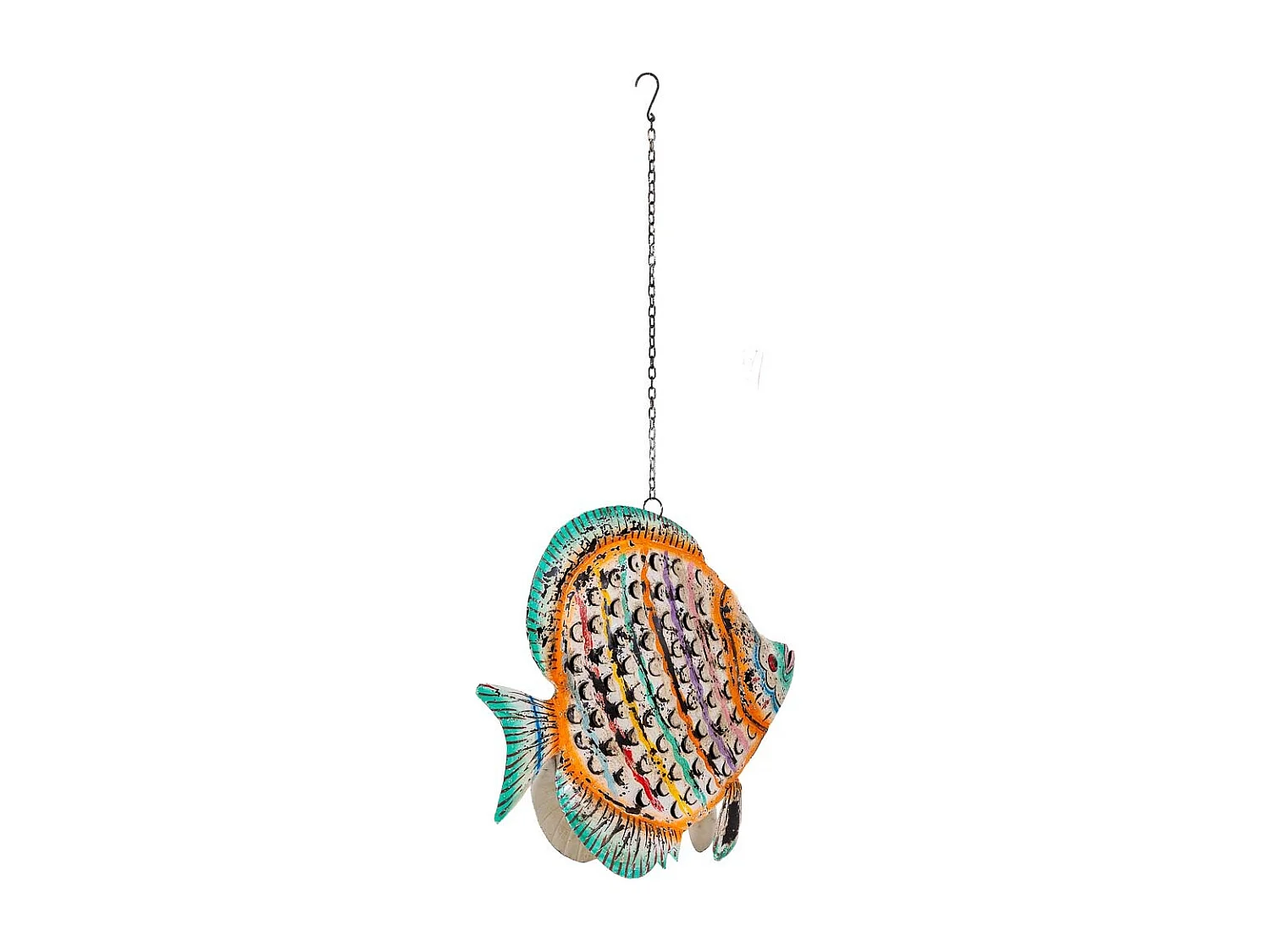 Figurine de poisson en métal multicolore, 58x15x61h cm