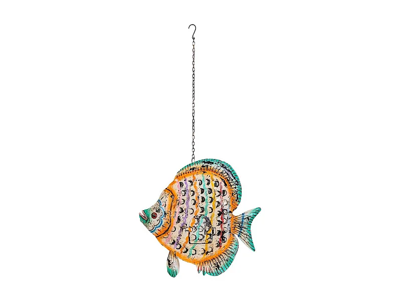 Figurine de poisson en métal multicolore, 58x15x61h cm