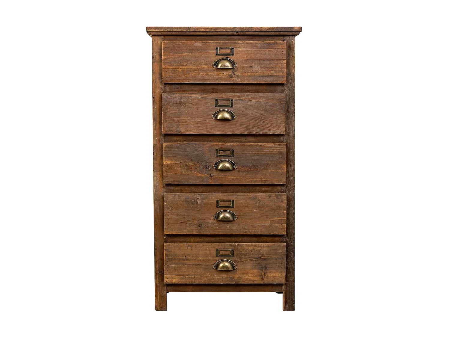 Commode en bois marron à 5 tiroirs 52 x 32 x 97 cm (hauteur)