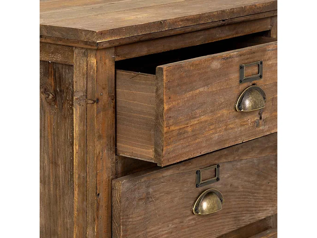 Commode en bois marron à 5 tiroirs 52 x 32 x 97 cm (hauteur)