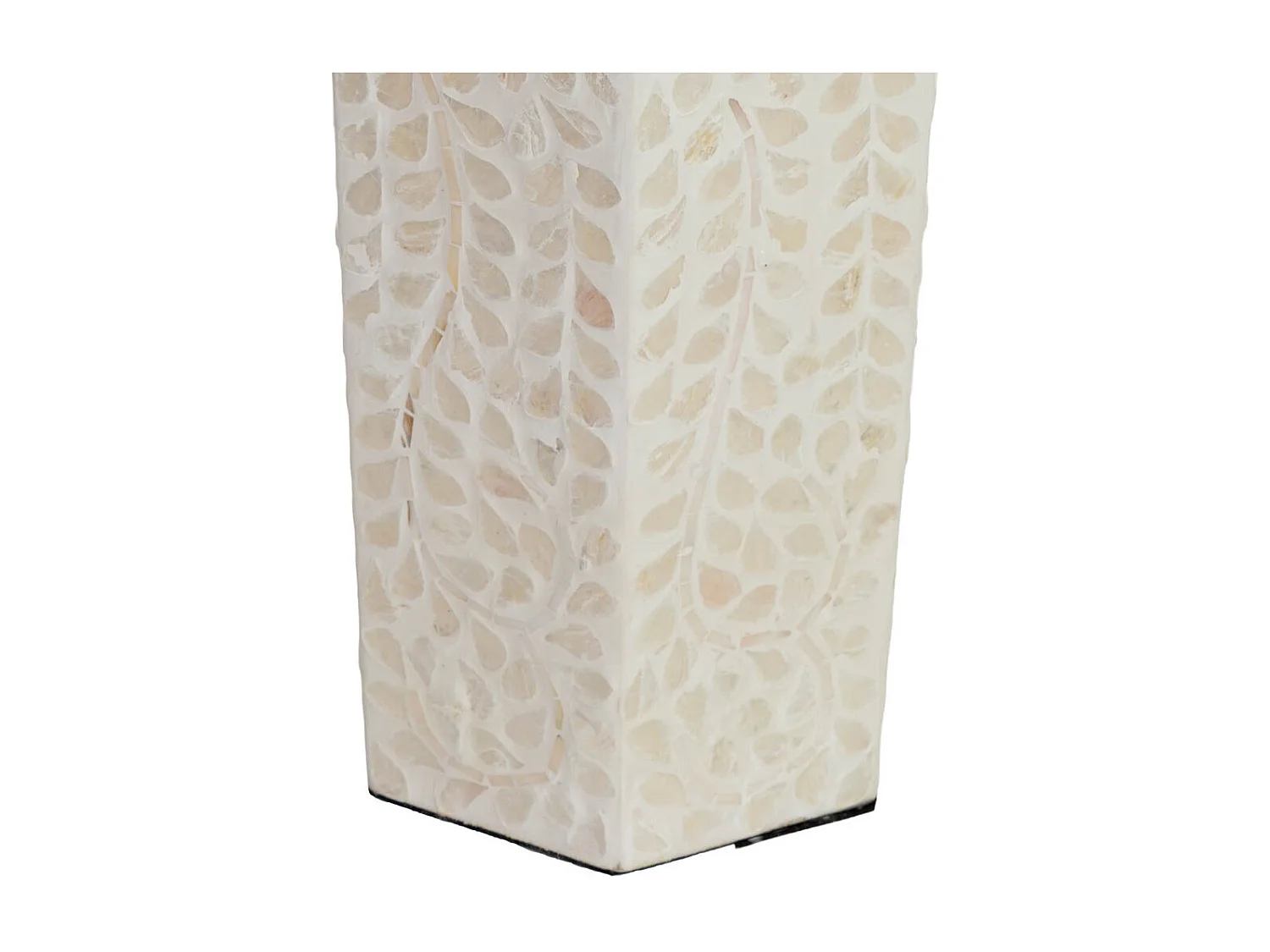Porte-parapluie hexagonal en bois et nacre beige 24x58x36 cm (hauteur)