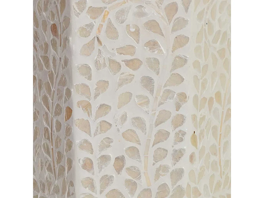 Porte-parapluie hexagonal en bois et nacre beige 24x58x36 cm (hauteur)